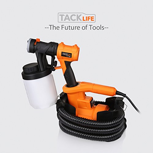 Pistola a Spruzzo 800W TACKLIFE SGP16AC Spruzzatore 6.5A, 110din/min di Spruzzo e Flusso Massimo di 1100ml/min, 3 Modalità di Pittura, 2 x Serbatoio 1200mL Tubo Flessibile 1.8m, Amovibile da Pulire - 9