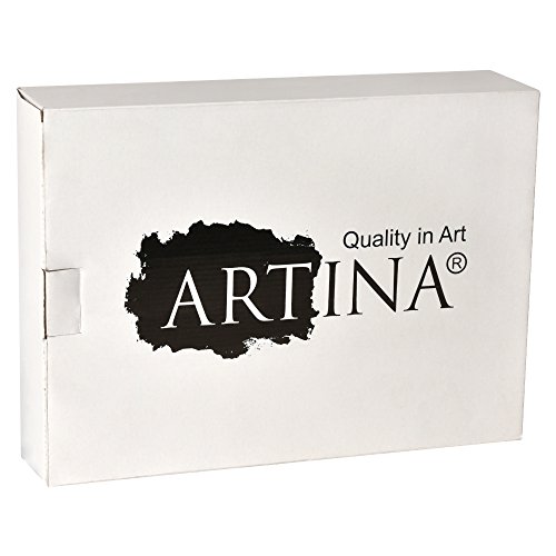 Artina Kit Pittura Milano con cavalletto da Tavolo Tela pittorica 20x30cm Colori acrilici pennelli spatoline e tavolozza - 9