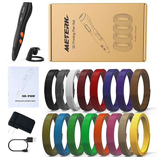 3D Penna Stampa + PLA Fliament Set, Meterk 3D Stereoscopico Della Penna di Stampa Disegno di 3D Doodling Pittura + Modeling + Arts + Crafts Stampa,Compatibile con 1.75mm PLA/ABS Filaments Stampante - 7