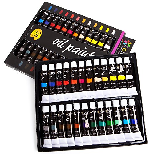 Colore Set di colori ad olio di alta qualità – Perfetto per paesaggi e ritratti – Ideale per artisti, studenti e principianti – Set di 24 colori ad olio ricchi di pigmenti - 2