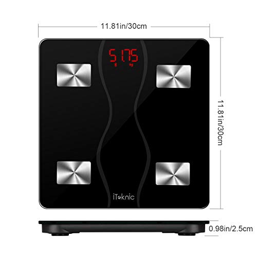 Bilancia Impedenziometrica iTeknic Bilancia Pesa Persona Digitale Massa Grassa Bluetooth Misura Precisa di Peso, Massa Magra, Massa Muscolare, BMI, Massa Ossea per Dispositivi iOS e Android - 7