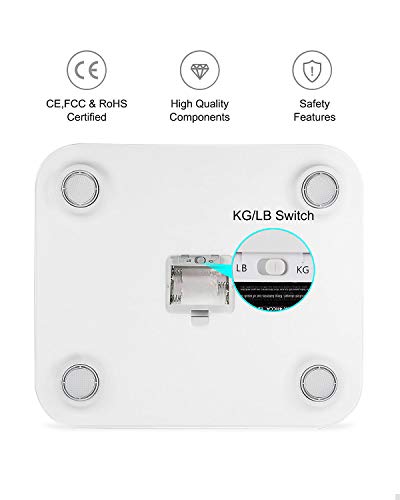 HAMSWAN Bilancia Impedenziometrica Bilancia Pesa Persona Digitale Massa Grassa Bluetooth Misura Precisa di Peso, Massa Magra, Massa Muscolare, BMI, Massa Ossea per Dispositivi iOS e Android - 5