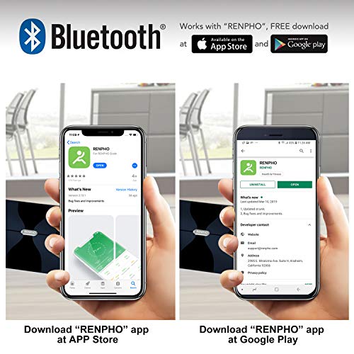 Bilancia Impedenziometrica RENPHO Bilancia Diagnostica Digitale Wireless per IOS e Android,Bluetooth Bilancia Digitale da Bagno, Grasso Corporeo Bilancia, Bilancia Pesa Persona Digitale,Massa Grassa - 4