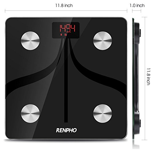 RENPHO Smart Scale Bilancia Smart Bluetooth Digitale con App IOS & Android, USB Ricaricabile Controllo Wireless della composizione corporea con indicazione di, Peso corporeo,% Grasso Corporeo, BMI - 7