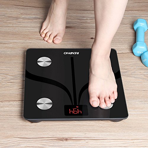 RENPHO Smart Scale Bilancia Smart Bluetooth Digitale con App IOS & Android, USB Ricaricabile Controllo Wireless della composizione corporea con indicazione di, Peso corporeo,% Grasso Corporeo, BMI - 8
