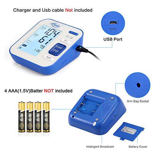 Misuratore di Pressione da Braccio, Lovia Digitale Misuratore di Pressione, Misurare Sanguigna Pressione e frequenza cardiaca,Grande Schermo LCD, 240 Memoria,Certificato FDA/CE - 5
