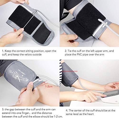 HYLOGY Misuratore Pressione da Braccio Digitale, Sfigmomanometro da Braccio Pressione Arteriosa, Grande Schermo LCD, 2 * 90 Posizioni di Memoria (grigio) (GRIGIO) - 6