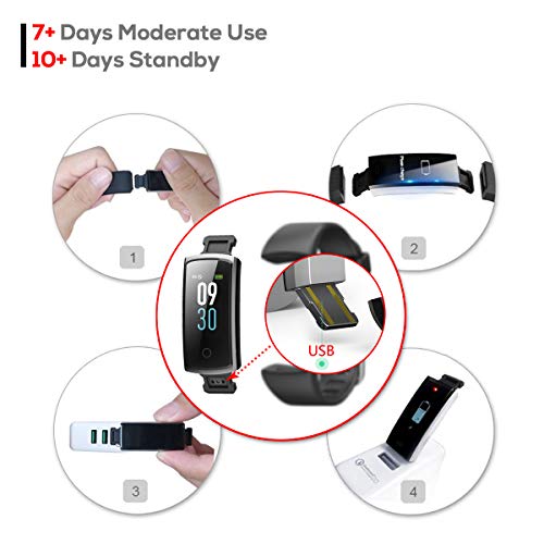 CHEREEKI Fitness Tracker, Orologio Fitness Braccialetto Pressione Sanguigna Cardiofrequenzimetro da Polso Impermeabile IP68 Smartwatch Contapassi Calorie Corsa Sport Watch - 7