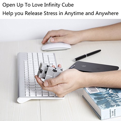 EKKONG Fidgeting di edc di novità – Fidget Cube in Stile con Il cubo Infinite Cube Infinity Cube Fidget Cubo Stress Relief e Ansia Giocattolo per Bambini e Adulti (Argento) - 4