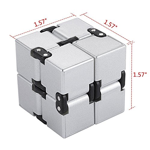 EKKONG Fidgeting di edc di novità – Fidget Cube in Stile con Il cubo Infinite Cube Infinity Cube Fidget Cubo Stress Relief e Ansia Giocattolo per Bambini e Adulti (Argento) - 5