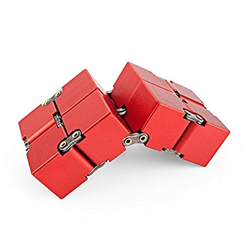 KENROLL Infinity Fidget Magic Cube Sensory Toy Alluminio Puzzle Box Design Anti Stress e sollievo di ansia Promuove la messa a fuoco, la chiarezza (Rosso) - 4