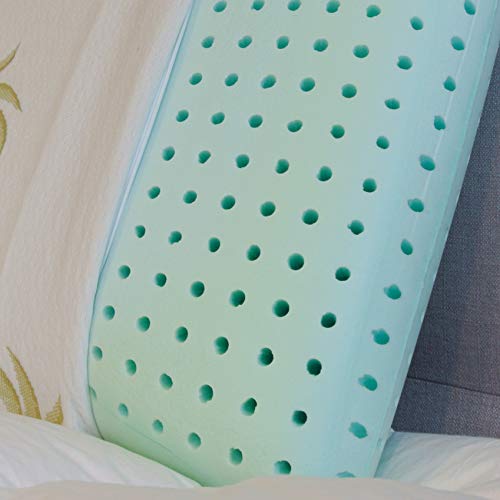 Baldiflex, Coppia Cuscini Memory Foam Ecologico Ecogreen Altezza 15 cm Fodera in Aloe Vera, Verde - 2