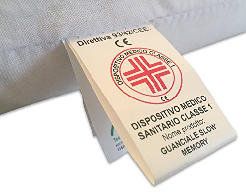 Marcapiuma – Coppia di Cuscini in Memory – Blue Air Massage – Ultra Traspirante Effetto Massaggio Fodera di Protezione 100% Cotone – Guanciale Memory Ortopedico Dispositivo Medico CE – Made in Italy - 6
