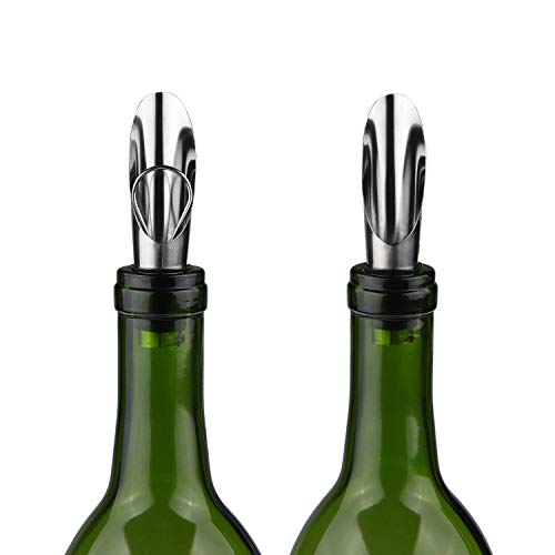 le bottiglie di vino in acciaio inossidabile aerating beccuccio e sommelier con tappo di bottiglia di liquore e vino – set (5 confezioni regalo) - 5