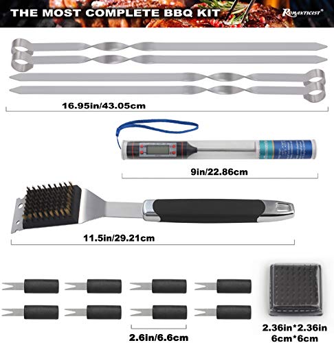 20pcs Set di Strumenti per Barbecue in Acciaio Inox con Delicata Custodia in Alluminio – Attrezzi per Barbecue Professionali Resistenti Kit Barbecue – Regalo di Compleanno Ideale per Gli Uomini papà - 3