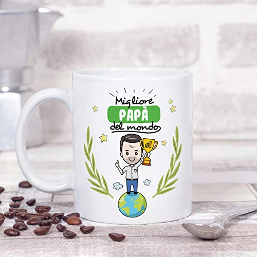 Mugffins papà Tazze Originali di caffè e Colazione da Regalare Papa – Migliore papà del Mondo – Ceramica 350 ml - 2