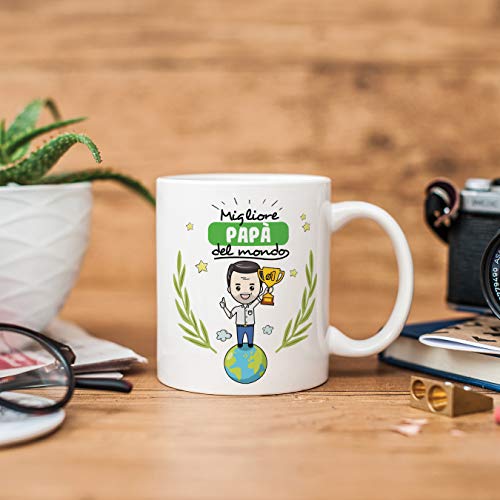 Mugffins papà Tazze Originali di caffè e Colazione da Regalare Papa – Migliore papà del Mondo – Ceramica 350 ml - 3