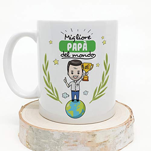 Mugffins papà Tazze Originali di caffè e Colazione da Regalare Papa – Migliore papà del Mondo – Ceramica 350 ml - 4