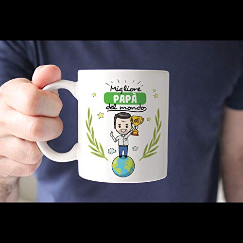 Mugffins papà Tazze Originali di caffè e Colazione da Regalare Papa – Migliore papà del Mondo – Ceramica 350 ml - 7