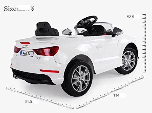 Babycar Auto Elettrica Audi A3 S Line Bianca 12 volt con telecomando e ammortizzatori reali per Bambini - 3