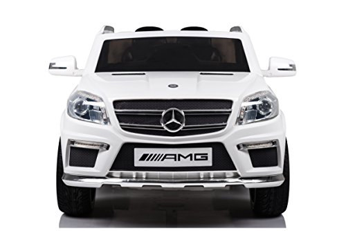 Mondial Toys Auto Macchina ELETTRICA 12V per Bambini Mercedes GL63 AMG con Sedile in Pelle Ruote in Gomma Telecomando Bianca - 2