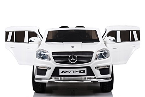 Mondial Toys Auto Macchina ELETTRICA 12V per Bambini Mercedes GL63 AMG con Sedile in Pelle Ruote in Gomma Telecomando Bianca - 3
