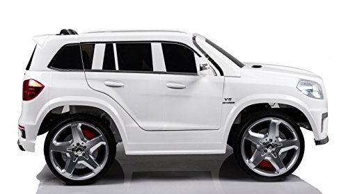 Mondial Toys Auto Macchina ELETTRICA 12V per Bambini Mercedes GL63 AMG con Sedile in Pelle Ruote in Gomma Telecomando Bianca - 4