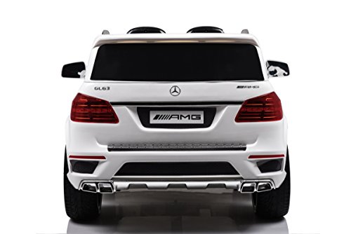 Mondial Toys Auto Macchina ELETTRICA 12V per Bambini Mercedes GL63 AMG con Sedile in Pelle Ruote in Gomma Telecomando Bianca - 5
