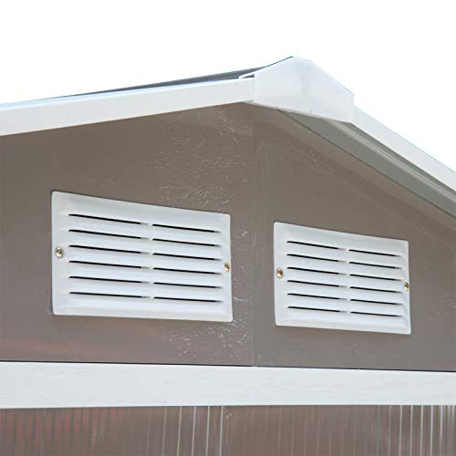 Outsunny Cabina Casetta da Giardino Porta Utensili in Lamiera di Ferro, Grigio, 213x127x185cm - 4
