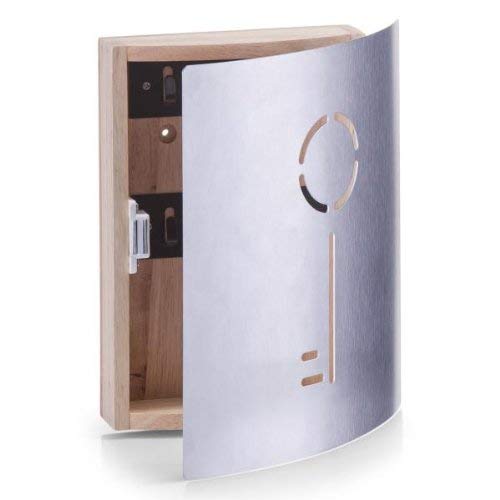 Zeller 13846 – Appendichiavi in faggio ed acciaio INOX, 21.5 x 6 x 24.5 cm - 2