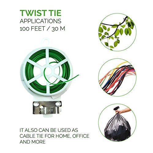 GardenHome Set di attrezzi da giardino, 10 pezzi: sgabello pieghevole, custodia, 5 resistenti attrezzi da giardino in acciaio inox, 2 cesoie e 1 rotolo di 30 metri di filo per legare le piante - 9
