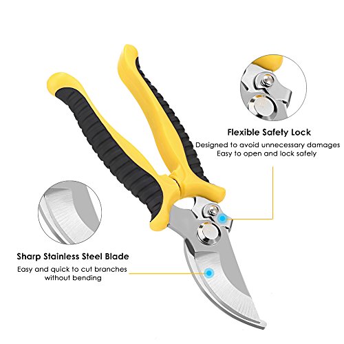 Strunmenti Attrezzi, Set da Giardino,Garden Tool set 6 Utensili in Lega di Alluminio con Manici Ergonomici,con un Durevole Jean Tessuto Borsa - 3