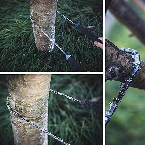 Amasawa Motosega a Mano, Pocket Chainsaw Hand Chain Saw Sega a Mano con Sacchetto di Trasporto per Gli Attrezzi da Campeggio,Il Giardinaggio e Le Emergenze (24 Pollici) - 7