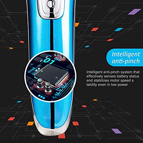 Rasoio Barba Elettrico Wet & Dry con lame Uomo Ricaricabile Tutto-in-1 4-In-1 4D Bagnato e Asciutto Rasoio Elettrico con Trimmer Rasoi Naso Trimmer, Impermeabile, Blu - 7