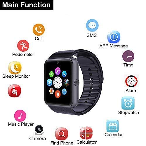 Willful Smartwatch Android iOS Smart Watch Telefono Touch con SIM Slot Notifiche per iPhone Samsung Hawei Xiaomi Orologio Braccialetto Fitness Activity Tracker Donna Uomo Bambini Contapassi Calorie - 2