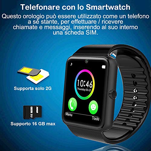 Willful Smartwatch Android iOS Smart Watch Telefono Touch con SIM Slot Notifiche per iPhone Samsung Hawei Xiaomi Orologio Braccialetto Fitness Activity Tracker Donna Uomo Bambini Contapassi Calorie - 3
