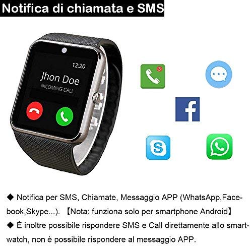 Willful Smartwatch Android iOS Smart Watch Telefono Touch con SIM Slot Notifiche per iPhone Samsung Hawei Xiaomi Orologio Braccialetto Fitness Activity Tracker Donna Uomo Bambini Contapassi Calorie - 4