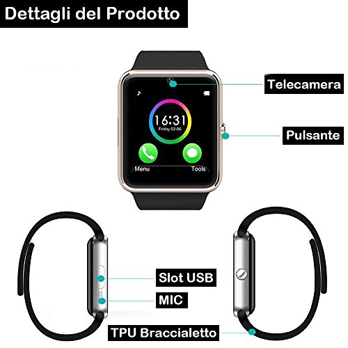 Willful Smartwatch Android iOS Smart Watch Telefono Touch con SIM Slot Notifiche per iPhone Samsung Hawei Xiaomi Orologio Braccialetto Fitness Activity Tracker Donna Uomo Bambini Contapassi Calorie - 9