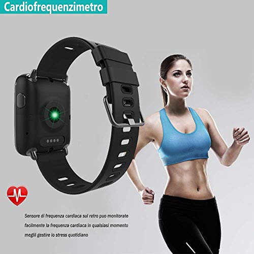 YAMAY Smartwatch Fitness Tracker Android iOS Impermeabile IP68 Uomo Donna Bambini Smart Watch Orologio Cardiofrequenzimetro da Polso Braccialetto Sport Contapassi Cronometro per iPhone Samsung Huawei - 2
