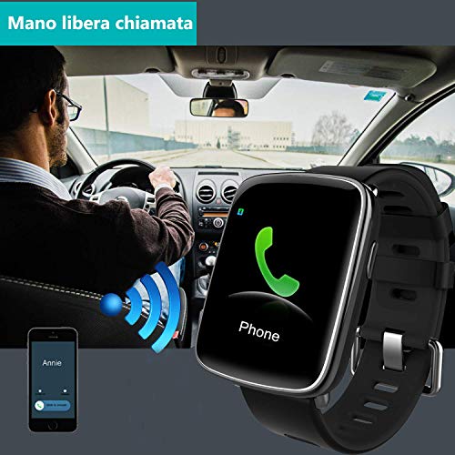 YAMAY Smartwatch Fitness Tracker Android iOS Impermeabile IP68 Uomo Donna Bambini Smart Watch Orologio Cardiofrequenzimetro da Polso Braccialetto Sport Contapassi Cronometro per iPhone Samsung Huawei - 4