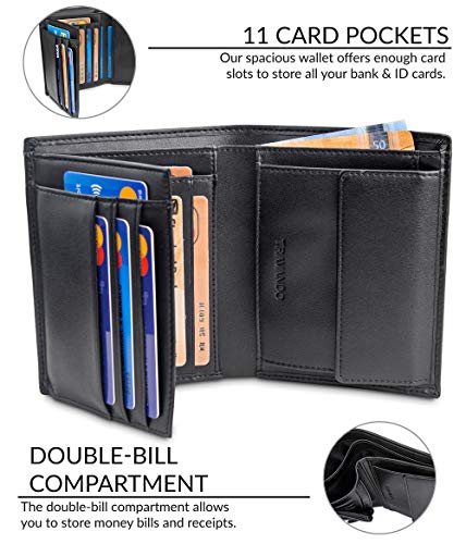 TRAVANDO ® Portafoglio Uomo „RIGA“ con protezione RFID | Porta Carte di Credito nero con Portamonete, Borsellino, Portafogli in formato Verticale | Porta Banconote | Wallet Porta monete Regalo - 3