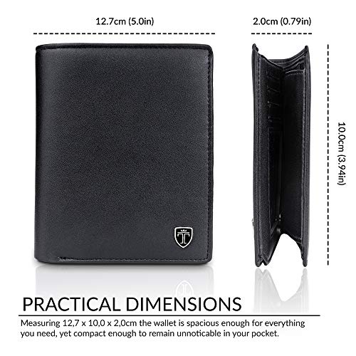 TRAVANDO ® Portafoglio Uomo „RIGA“ con protezione RFID | Porta Carte di Credito nero con Portamonete, Borsellino, Portafogli in formato Verticale | Porta Banconote | Wallet Porta monete Regalo - 6