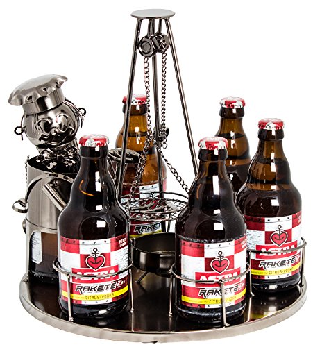 BRUBAKER portabottiglie birra dal design ‘stazione barbecue’ con biglietto di auguri - 2