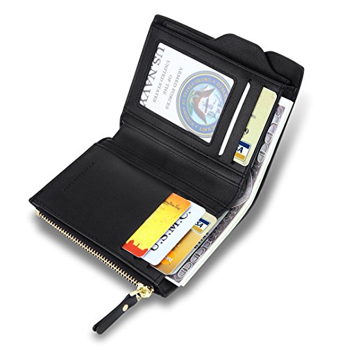 MPTECK @ Nero Portafoglio uomo di pelle PU con porta moneta e rimovibile porta carte per carte di credito patente di guida Carta d’identità - 4