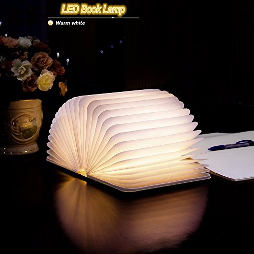 lampade libro USB ricaricabile pieghevole in legno magnetico LED Light del libro di lamp – 1000mAh batterie al litio scrivania lampada da tavolo - 2