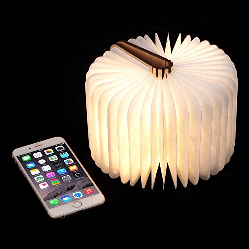 lampade libro USB ricaricabile pieghevole in legno magnetico LED Light del libro di lamp – 1000mAh batterie al litio scrivania lampada da tavolo - 6