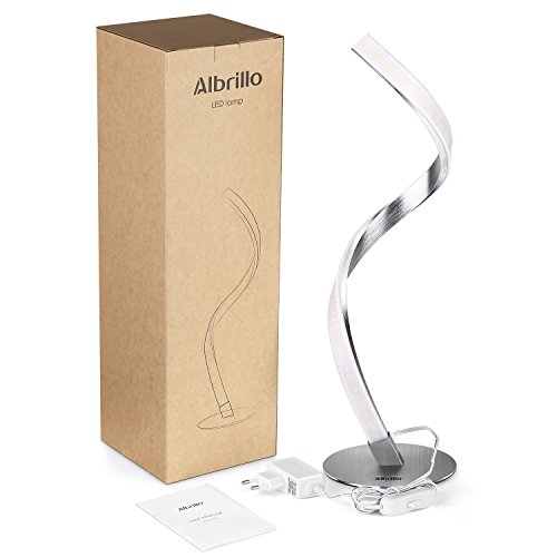 Albrillo lampada da tavolo a spirale, moderna lampada da letto a LED, per lo studio, camera da soggiorno, minimalista salvaspazio, bianco caldo 3000K 480LM - 8
