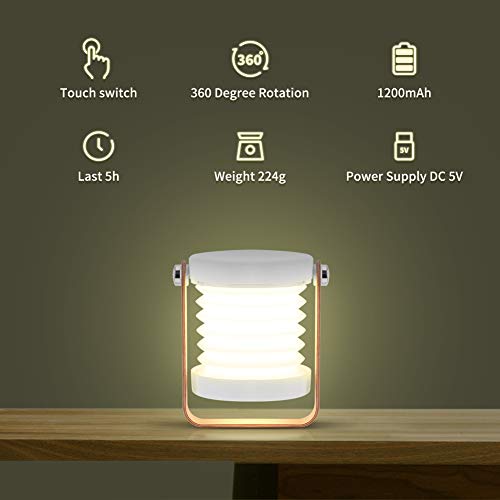 Lampada da Scrivania LED Comodino Tavolo Luce Notturna Lettura Tre Luminosità Regolabile Rotabile Touch Portatile MUBYTREE - 3