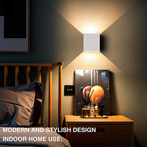 2 Pezzi 6W LED Applique da parete Lampada da Parete Bianco Caldo 3000k Moderno in Alluminio per Soggiorno Camera da Letto Corridoio Scale Cucina Sala da Pranzo - 2