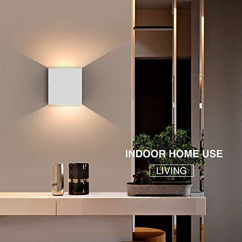 2 Pezzi 6W LED Applique da parete Lampada da Parete Bianco Caldo 3000k Moderno in Alluminio per Soggiorno Camera da Letto Corridoio Scale Cucina Sala da Pranzo - 3